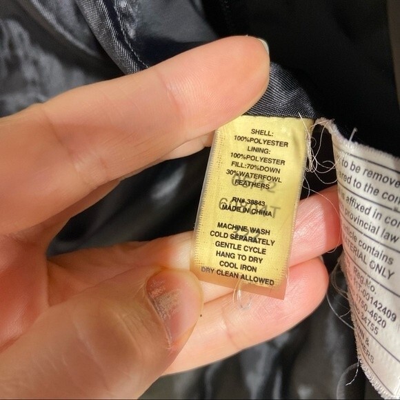 Tahari Hooded Waterfoul Feather Down Puffer Black Jacket S - Picture 7 of 14